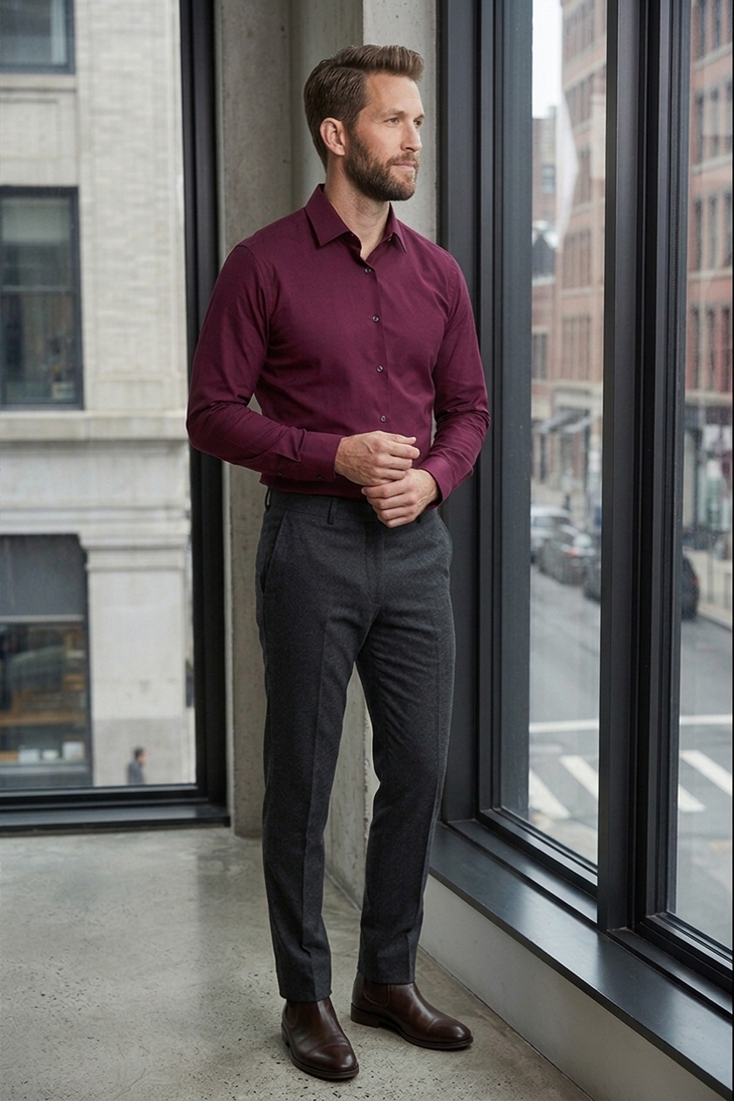 Maroon Formal shirt