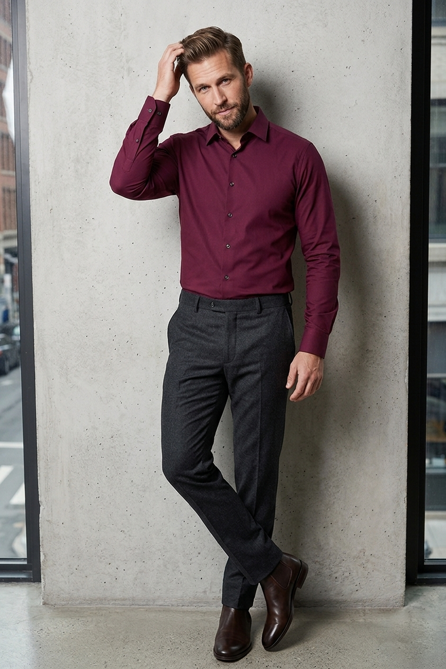 Maroon Formal shirt