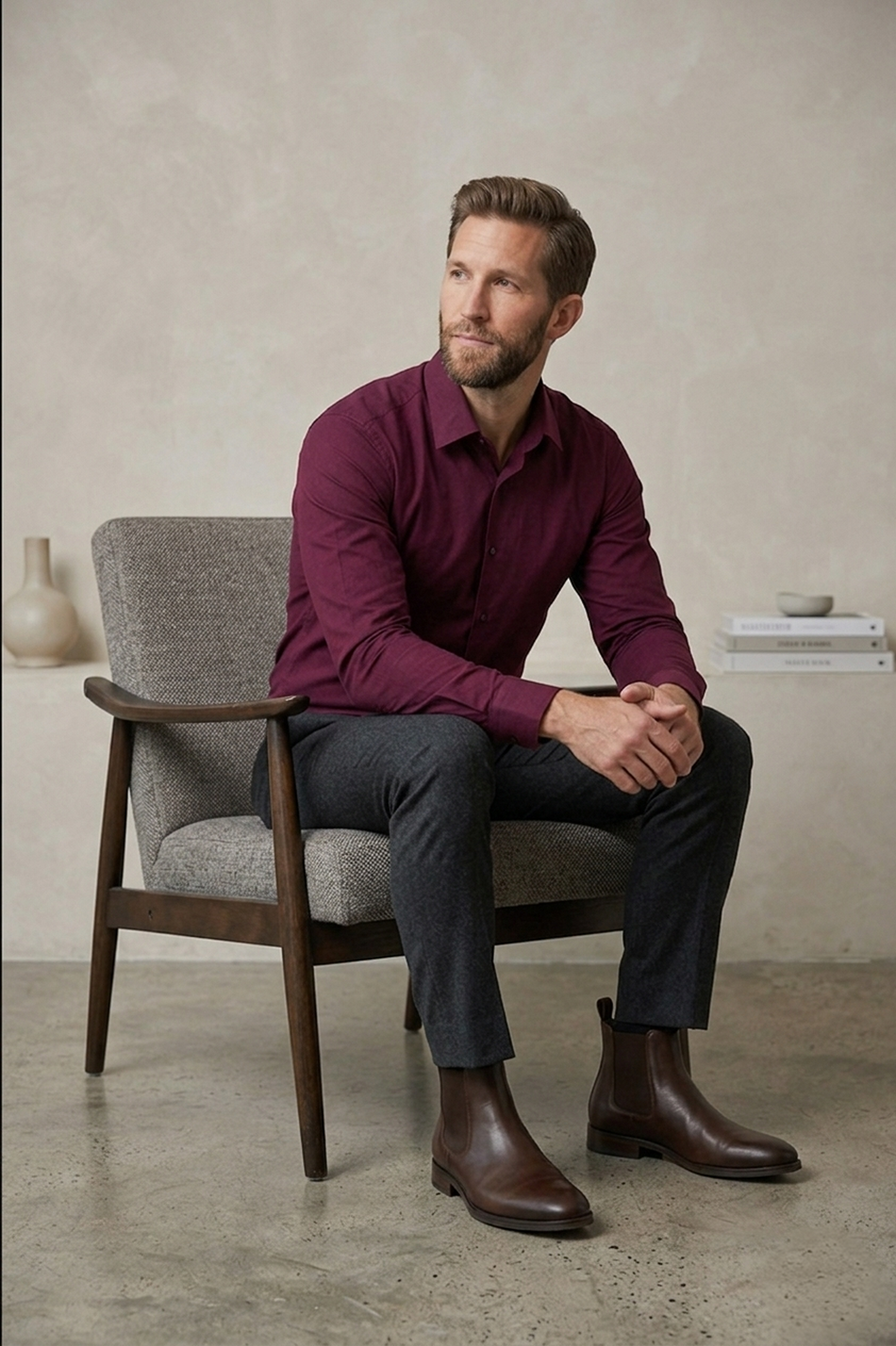 Maroon Formal shirt