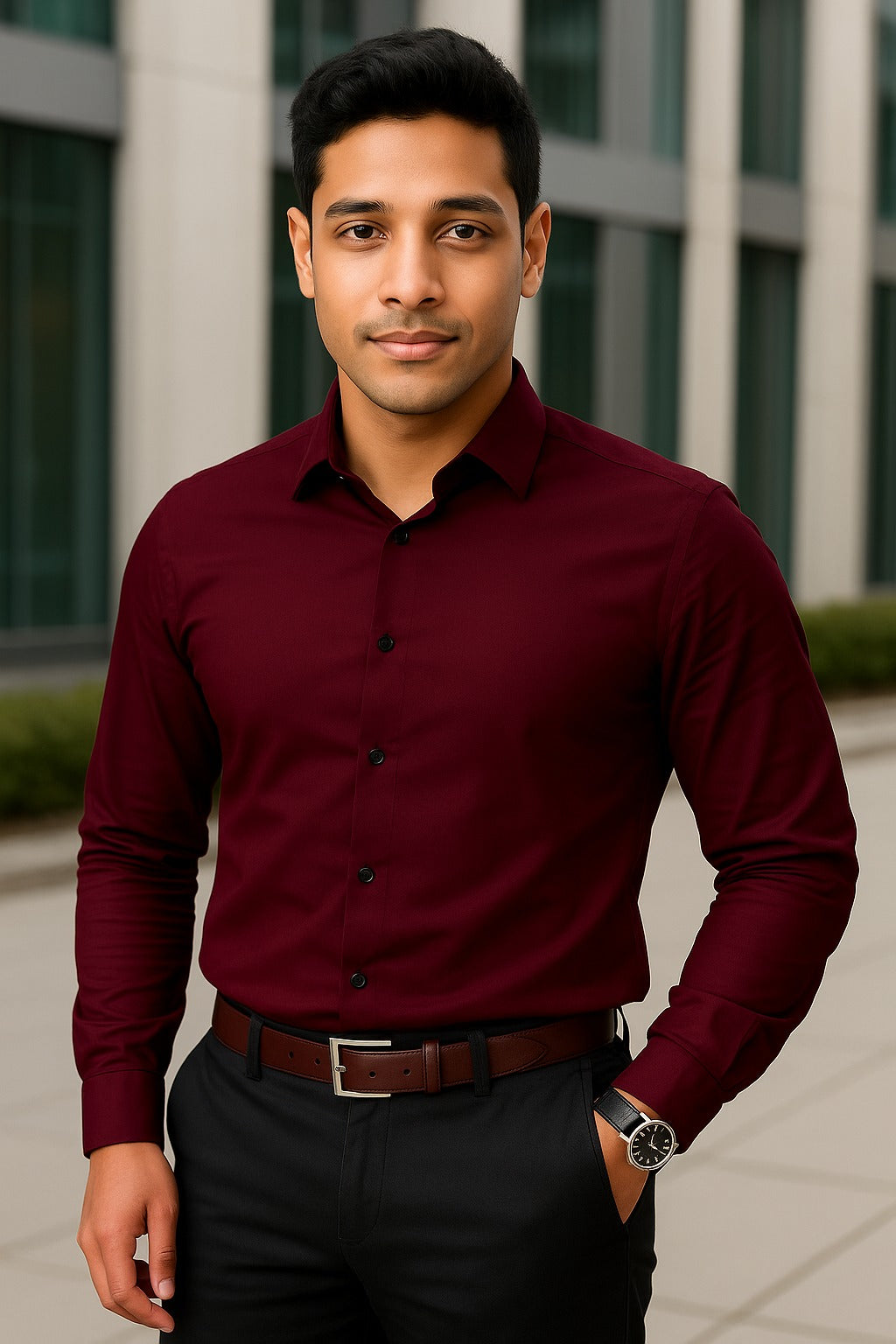 Maroon Formal shirt