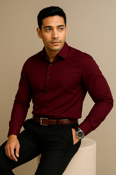 Maroon Formal shirt