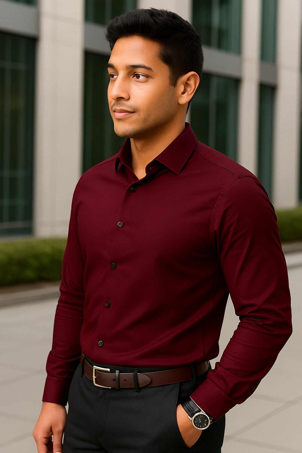 Maroon Formal shirt