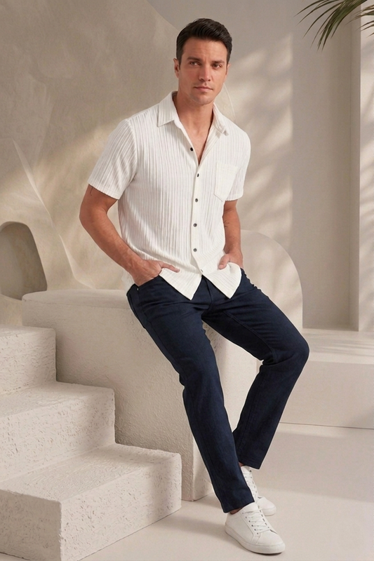 White Formal Shirt Popcorn AND Sugarcane